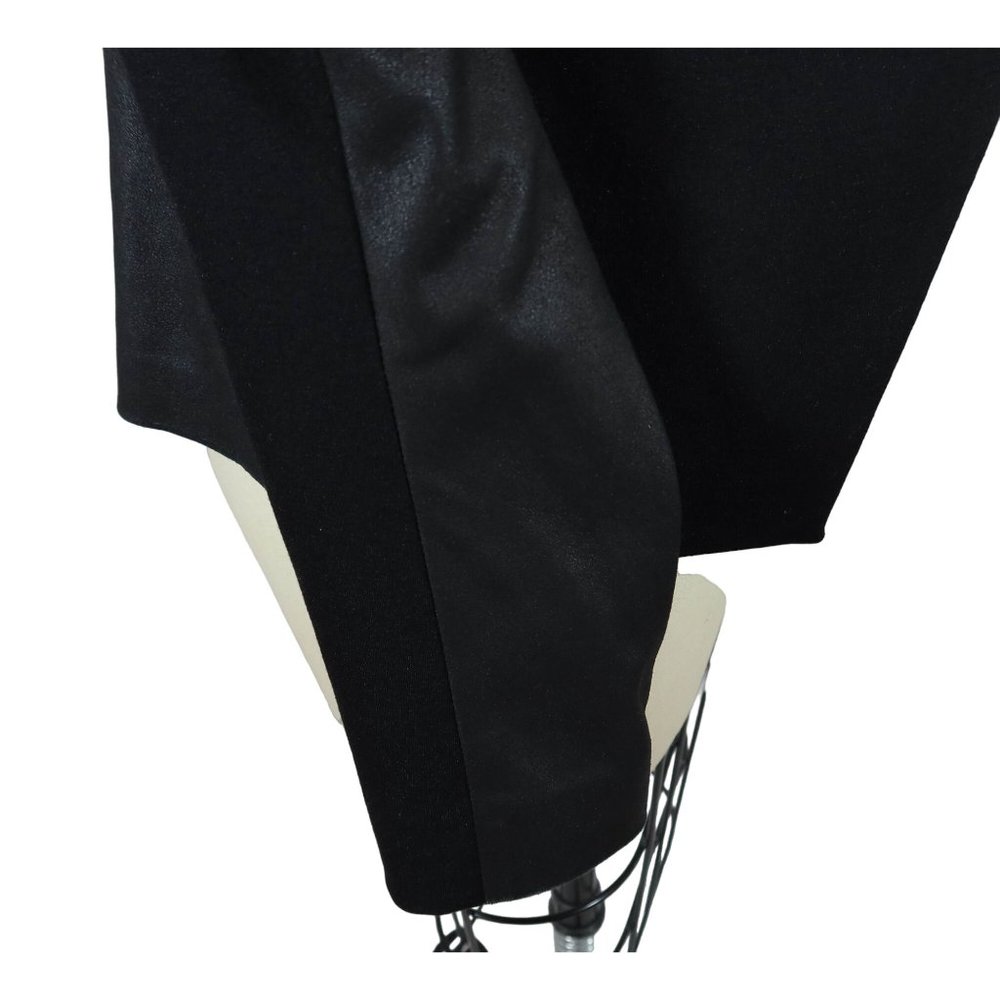 THEORY Black Open Front Lanai Blazer w/ Goat Skin Leather Trim Size 00 - Picture 5 of 9